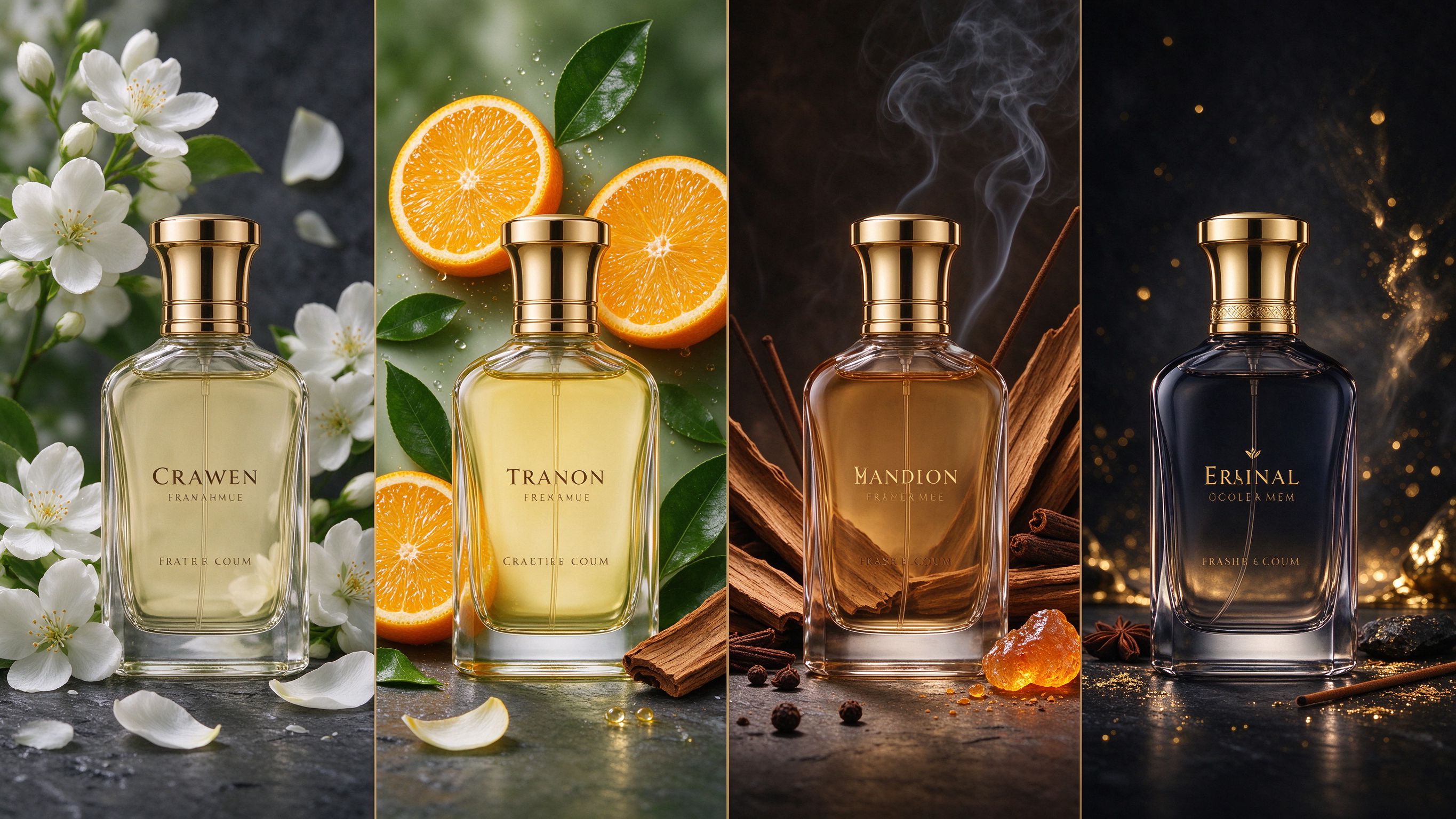 Fragrance families - floral citrus woody oriental